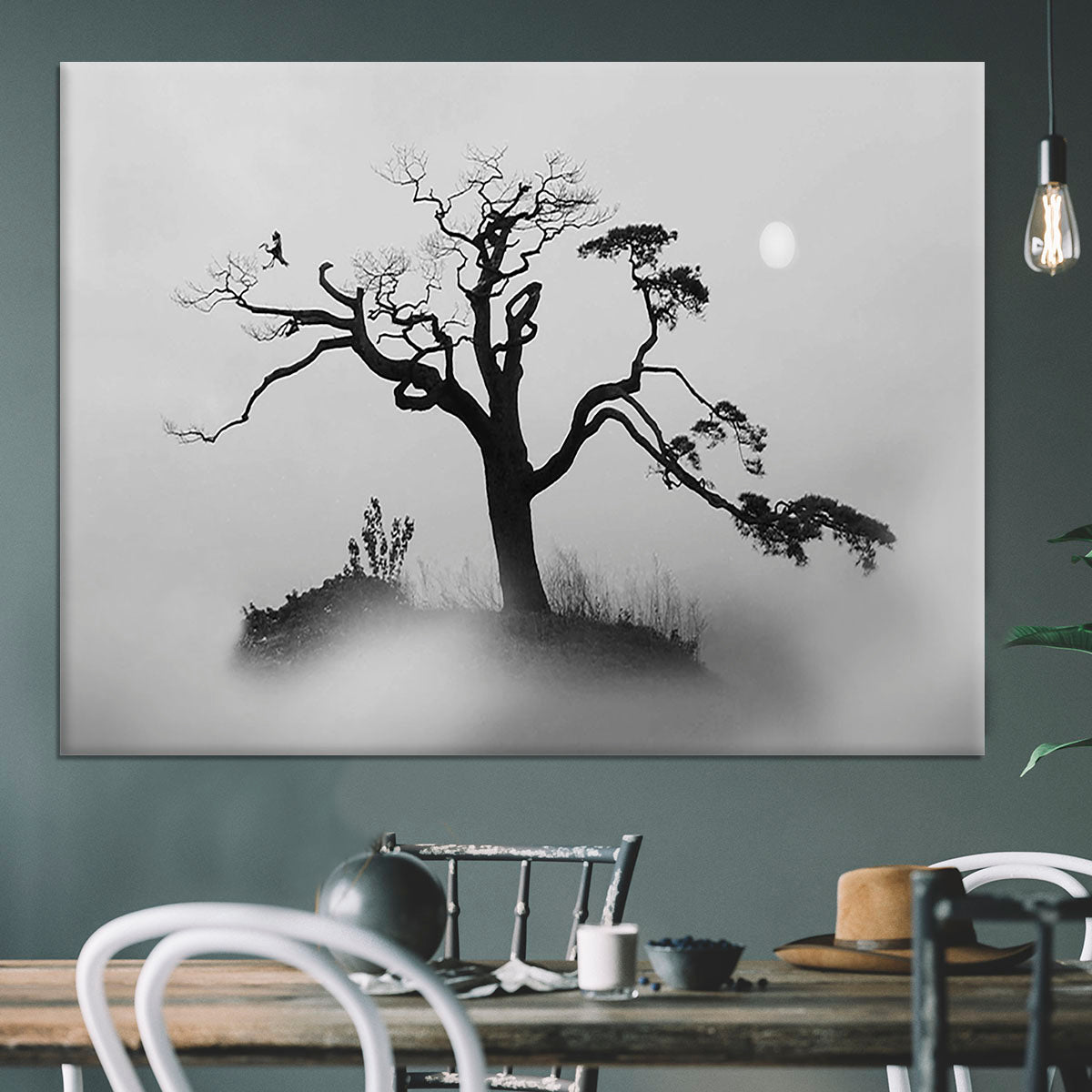 Pine tree In The Fog Canvas Print or Poster - Canvas Art Rocks - 3
