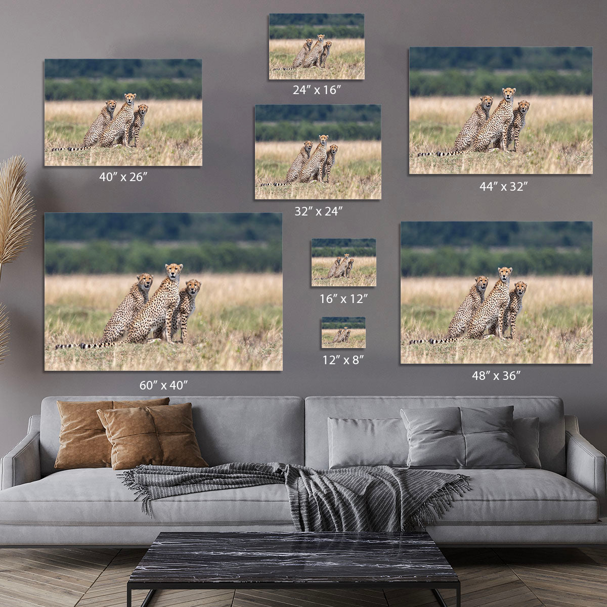 Three Cheetahs Canvas Print or Poster - Canvas Art Rocks - 7