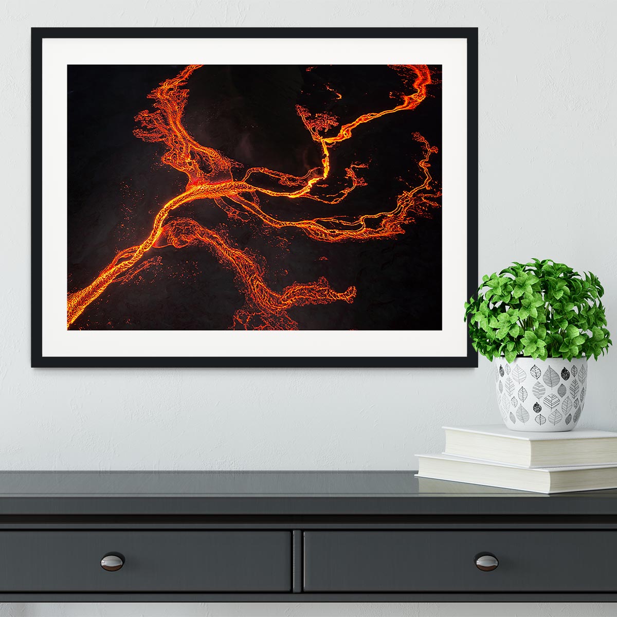 Lava River Abstract Framed Print - Canvas Art Rocks - 1