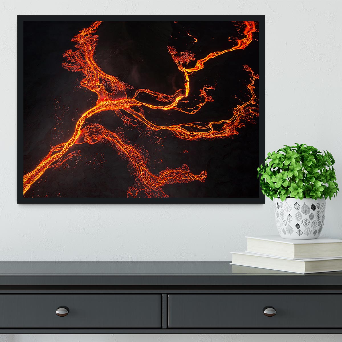 Lava River Abstract Framed Print - Canvas Art Rocks - 2