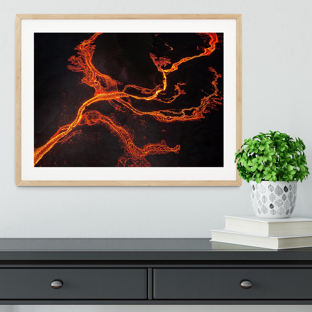 Lava River Abstract Framed Print - Canvas Art Rocks - 3