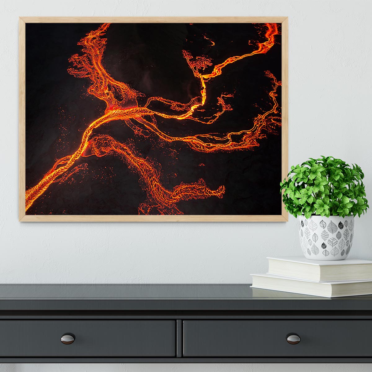 Lava River Abstract Framed Print - Canvas Art Rocks - 4