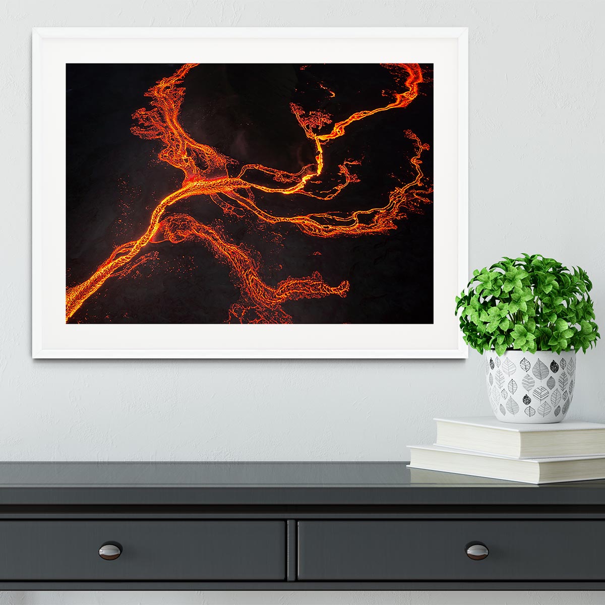 Lava River Abstract Framed Print - Canvas Art Rocks - 5