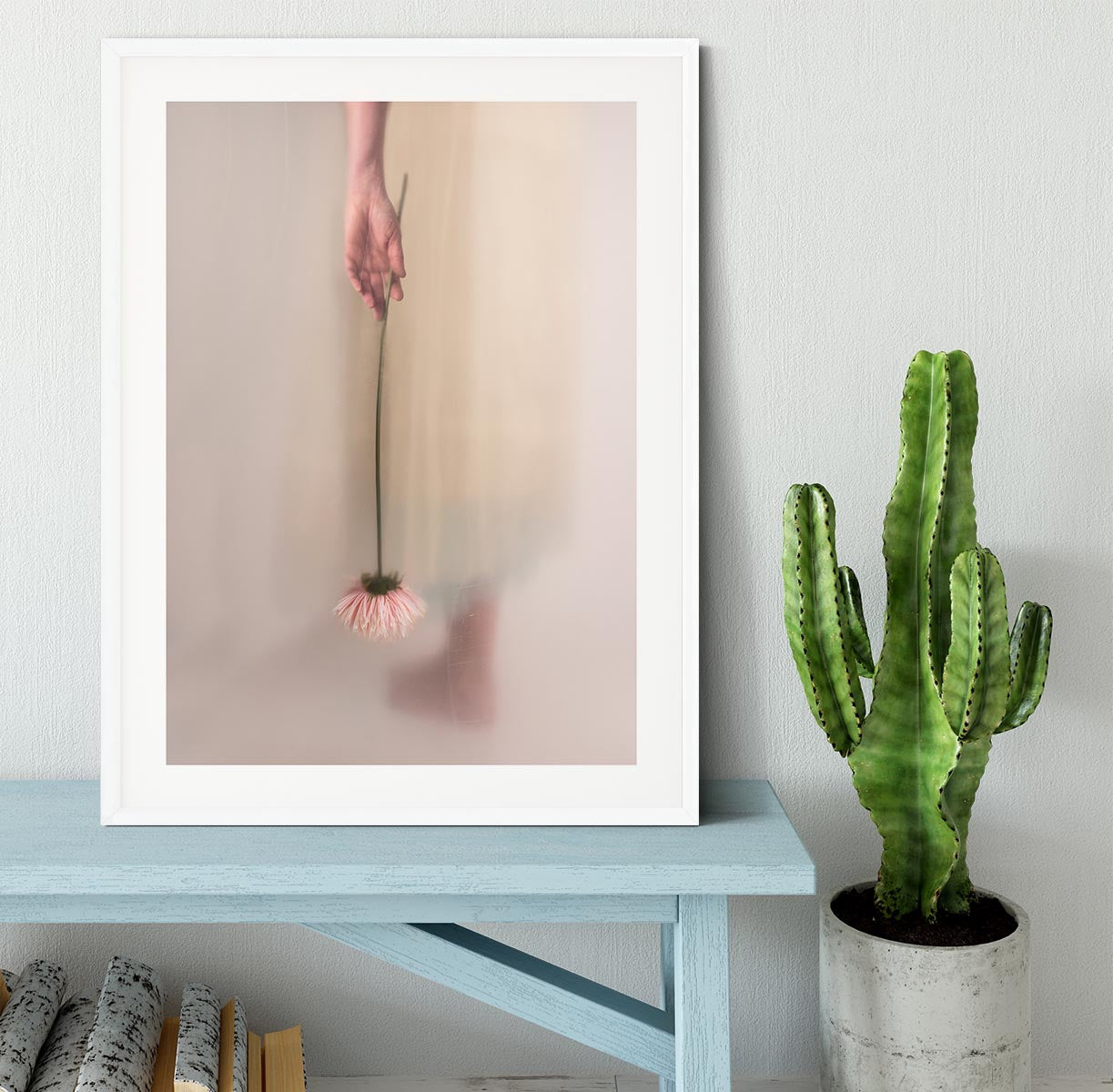 Holding A Pink Flower Framed Print - Canvas Art Rocks - 5