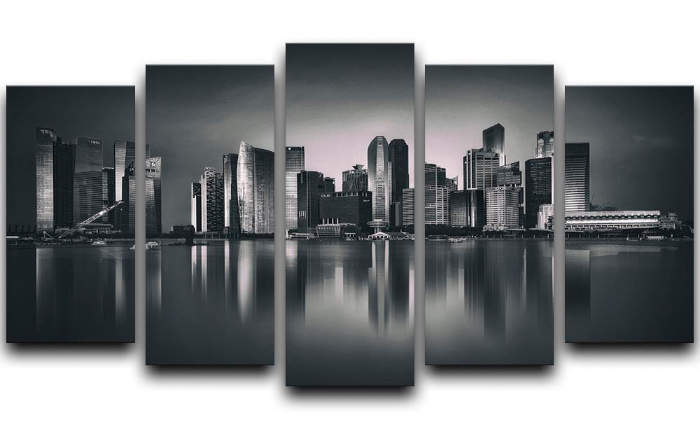 Marina bay 5 Split Panel Canvas - Canvas Art Rocks - 1