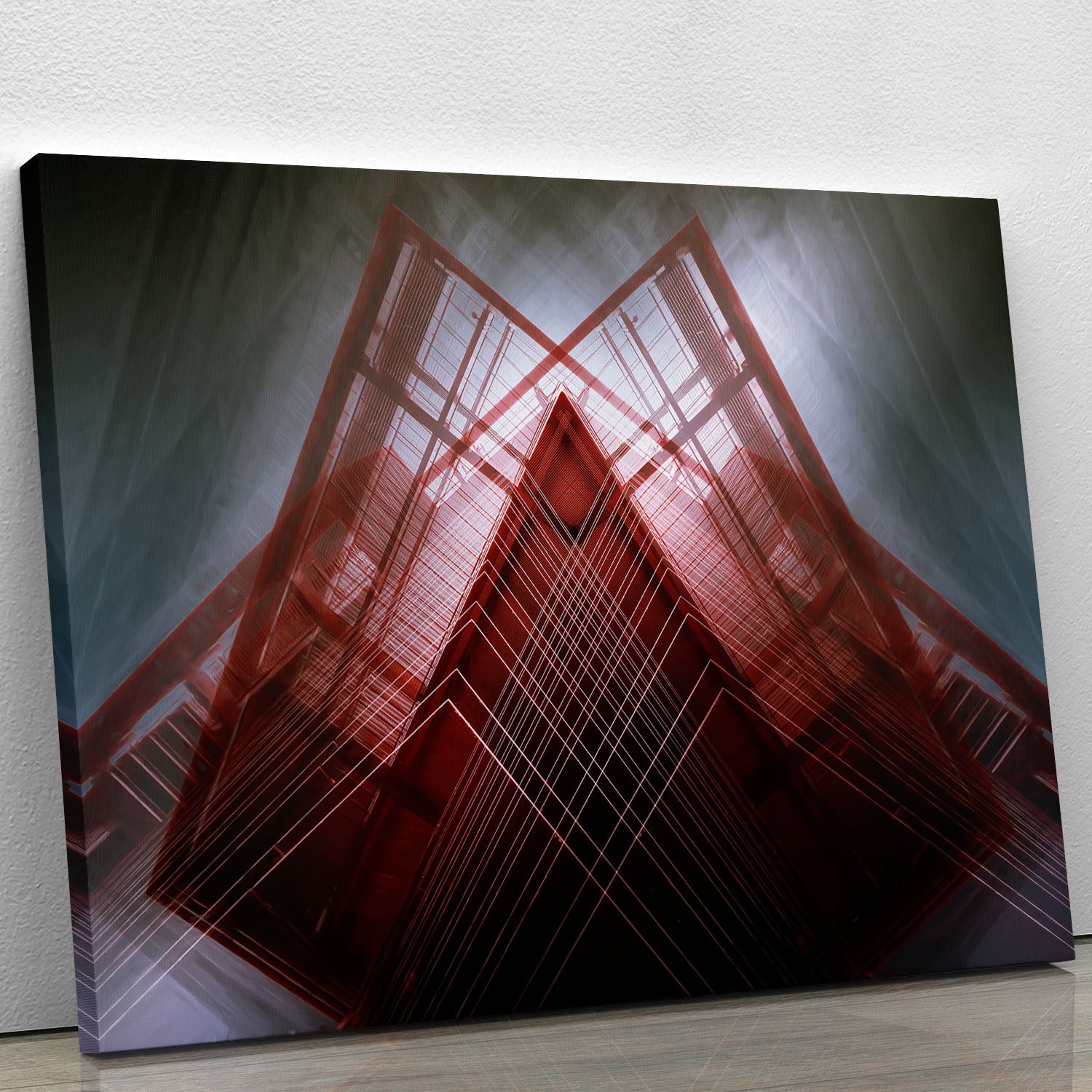 Red Geometric Design Canvas Print or Poster - Canvas Art Rocks - 1