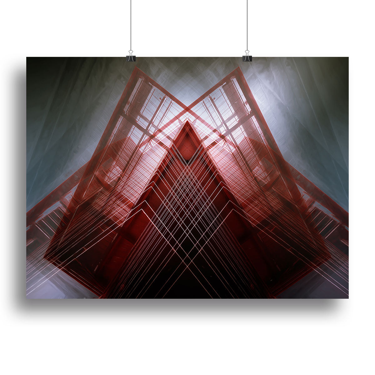 Red Geometric Design Canvas Print or Poster - Canvas Art Rocks - 2