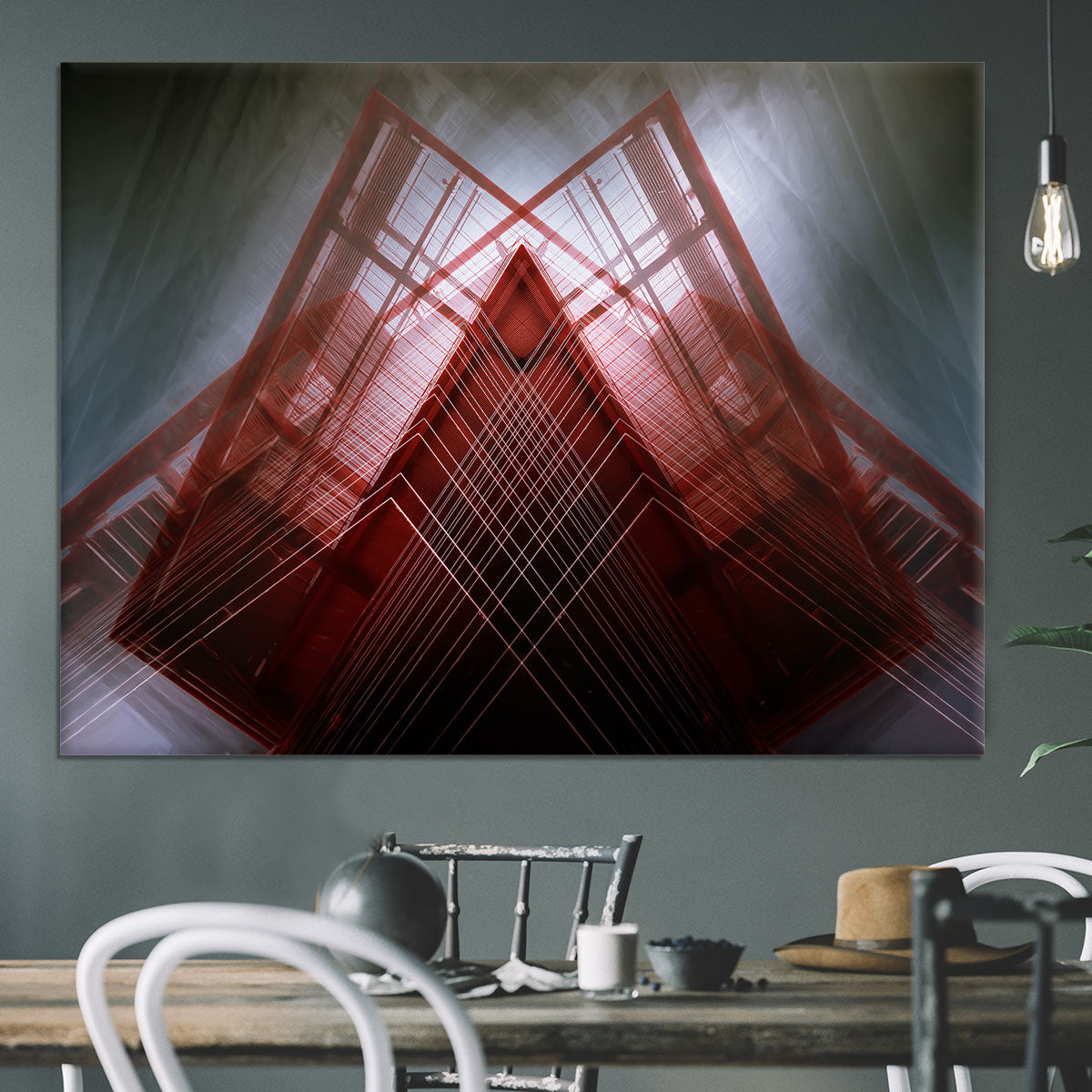 Red Geometric Design Canvas Print or Poster - Canvas Art Rocks - 3