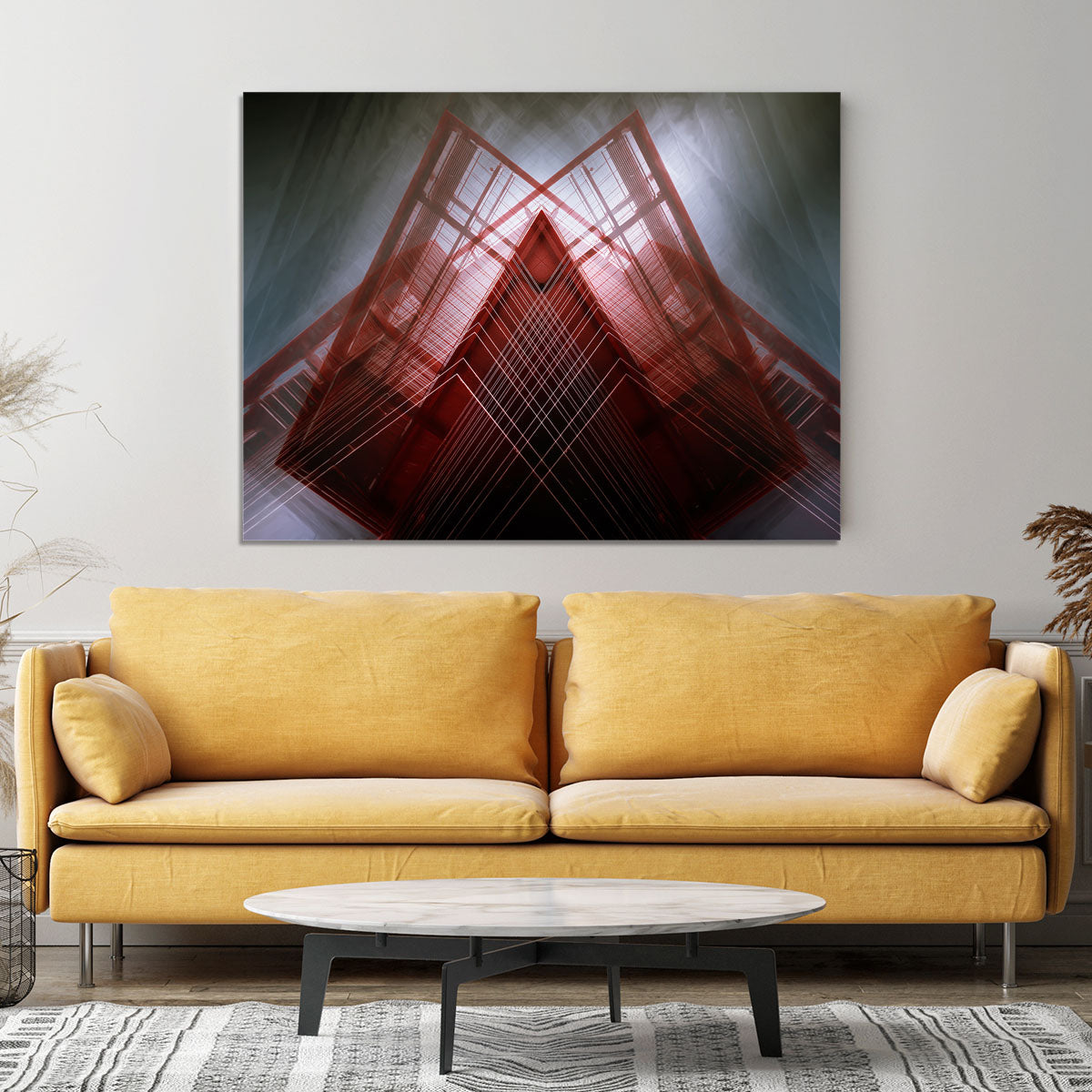 Red Geometric Design Canvas Print or Poster - Canvas Art Rocks - 4