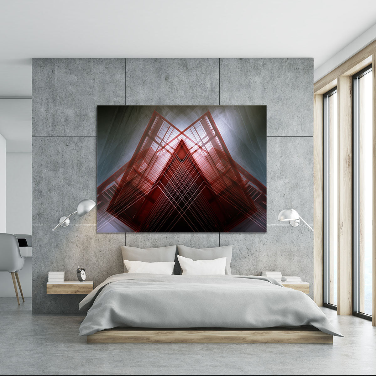 Red Geometric Design Canvas Print or Poster - Canvas Art Rocks - 5