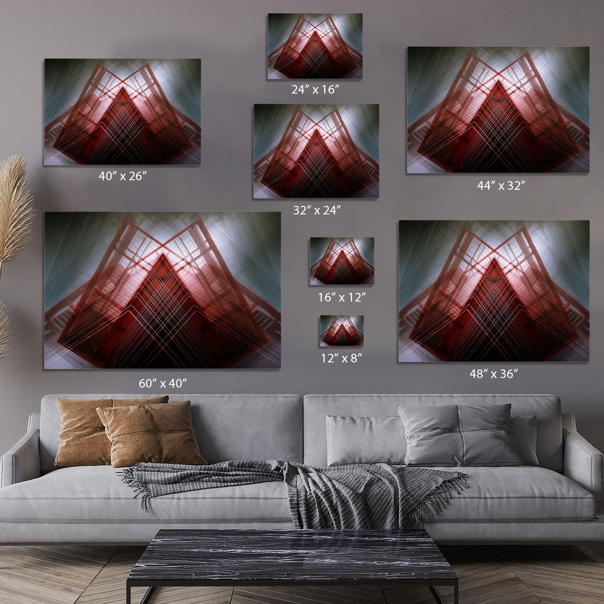 Red Geometric Design Canvas Print or Poster - Canvas Art Rocks - 7
