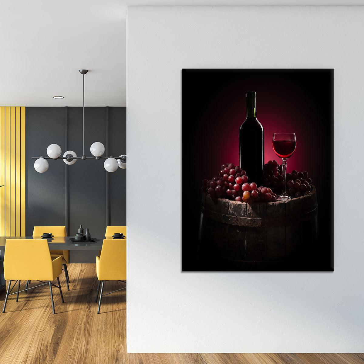 Red Wine With Grapes Canvas Print or Poster - Canvas Art Rocks - 4