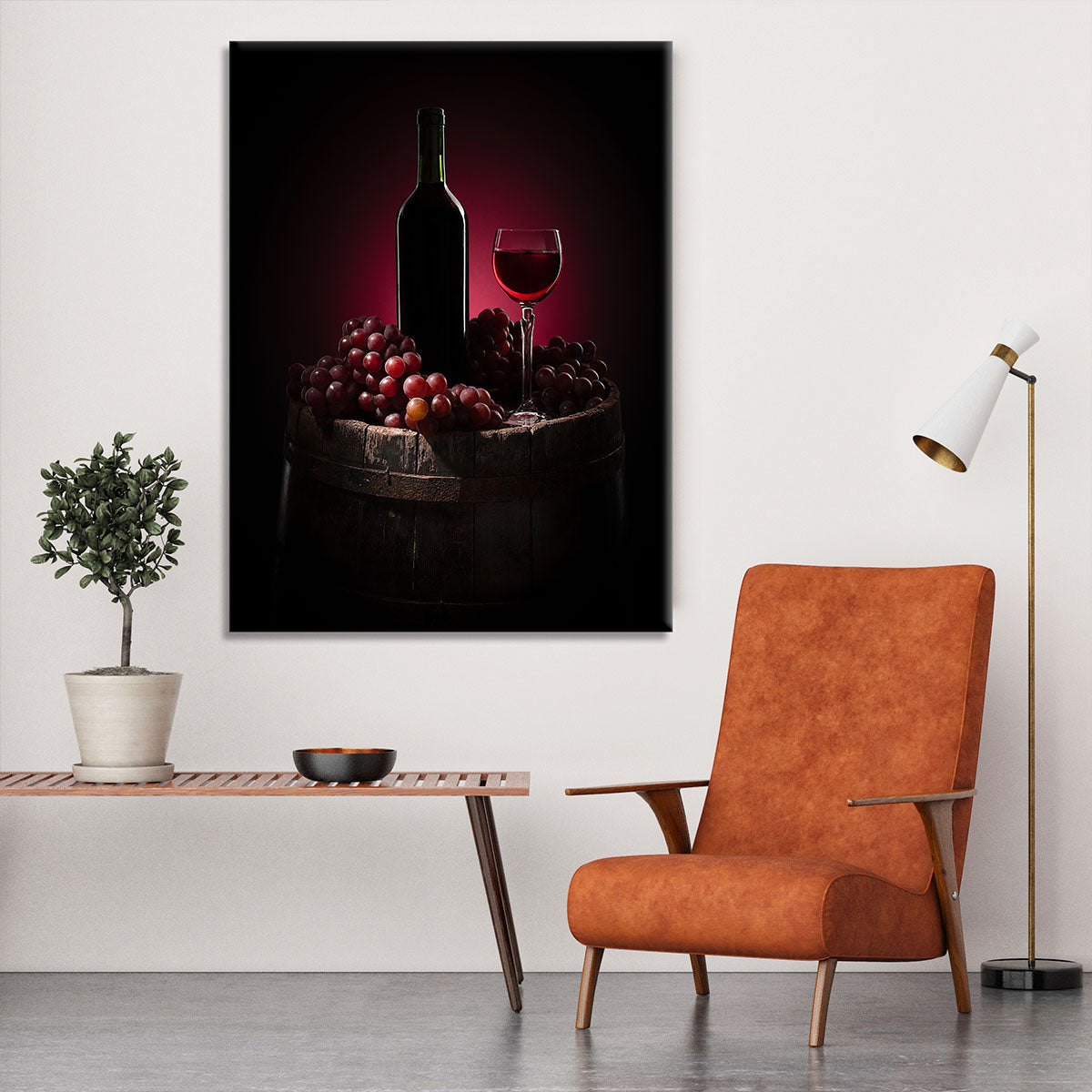 Red Wine With Grapes Canvas Print or Poster - Canvas Art Rocks - 6