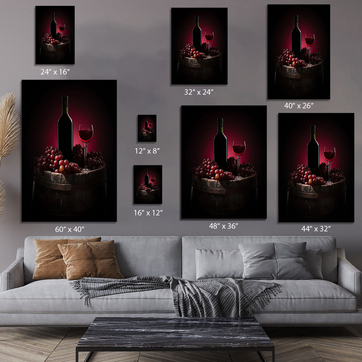Red Wine With Grapes Canvas Print or Poster - Canvas Art Rocks - 7