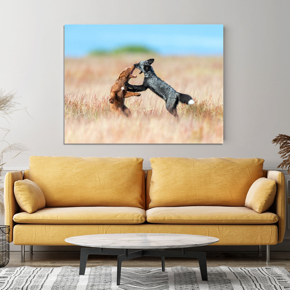 Two Foxes Wrestling Canvas Print or Poster - Canvas Art Rocks - 4