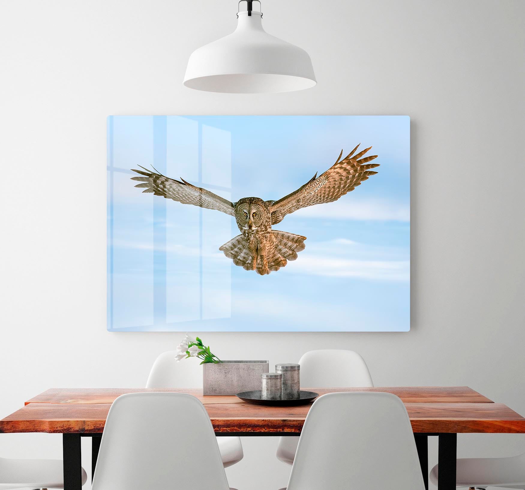 An Owl Flying HD Metal Print - Canvas Art Rocks - 2