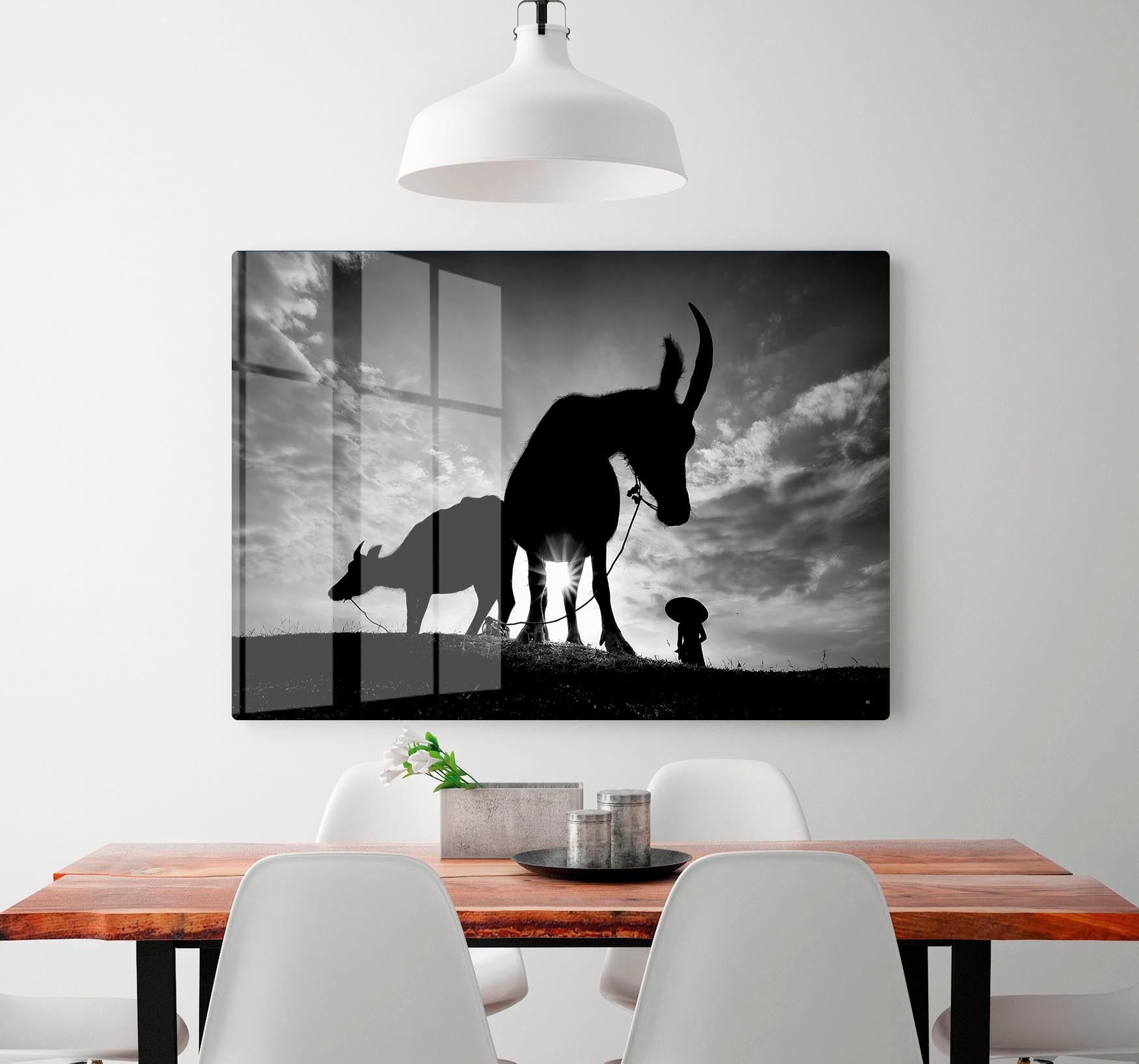 Herding Buffalos HD Metal Print - Canvas Art Rocks - 2