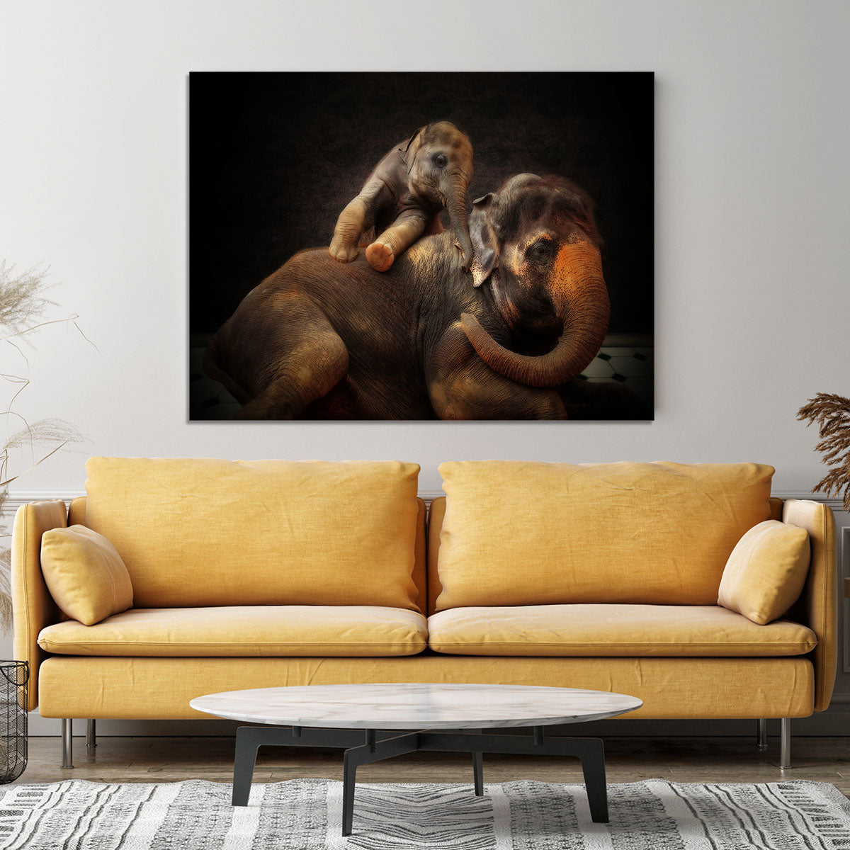 Mother And Baby Elephants Canvas Print or Poster - Canvas Art Rocks - 4