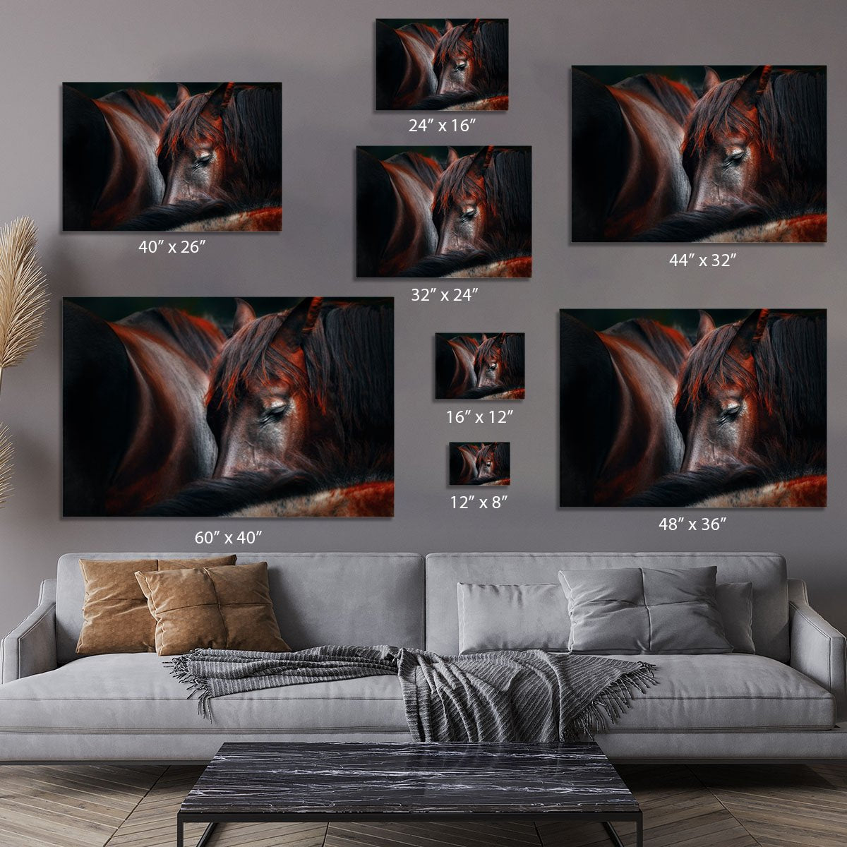 Horses Sleep In A Huddle Canvas Print or Poster - Canvas Art Rocks - 7