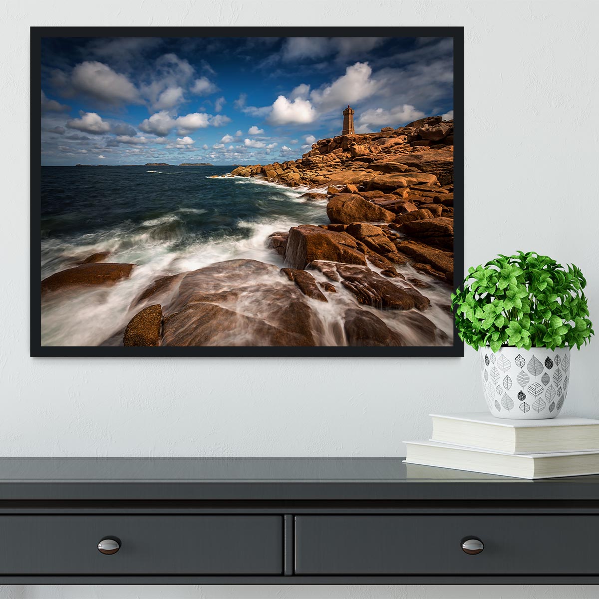 Le Phare De Ploumanac'h Framed Print - Canvas Art Rocks - 2