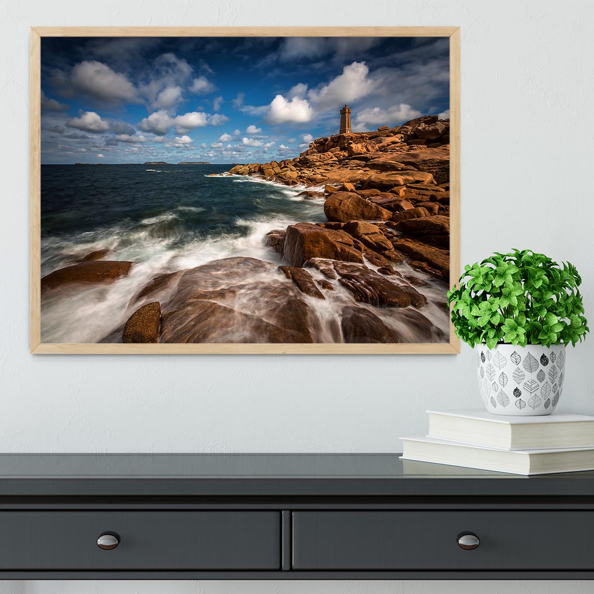 Le Phare De Ploumanac'h Framed Print - Canvas Art Rocks - 4