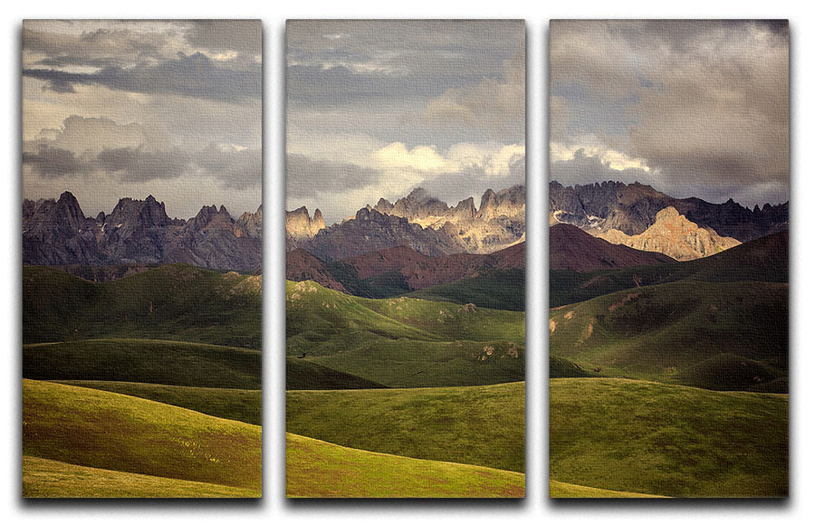 Tibetan Plateau 3 Split Panel Canvas Print - Canvas Art Rocks - 1