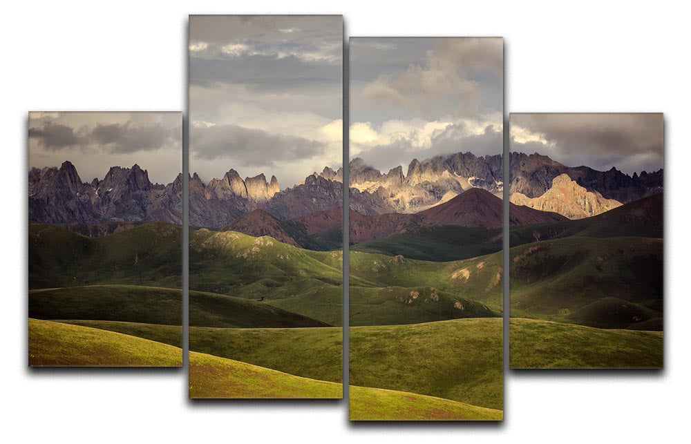 Tibetan Plateau 4 Split Panel Canvas - Canvas Art Rocks - 1