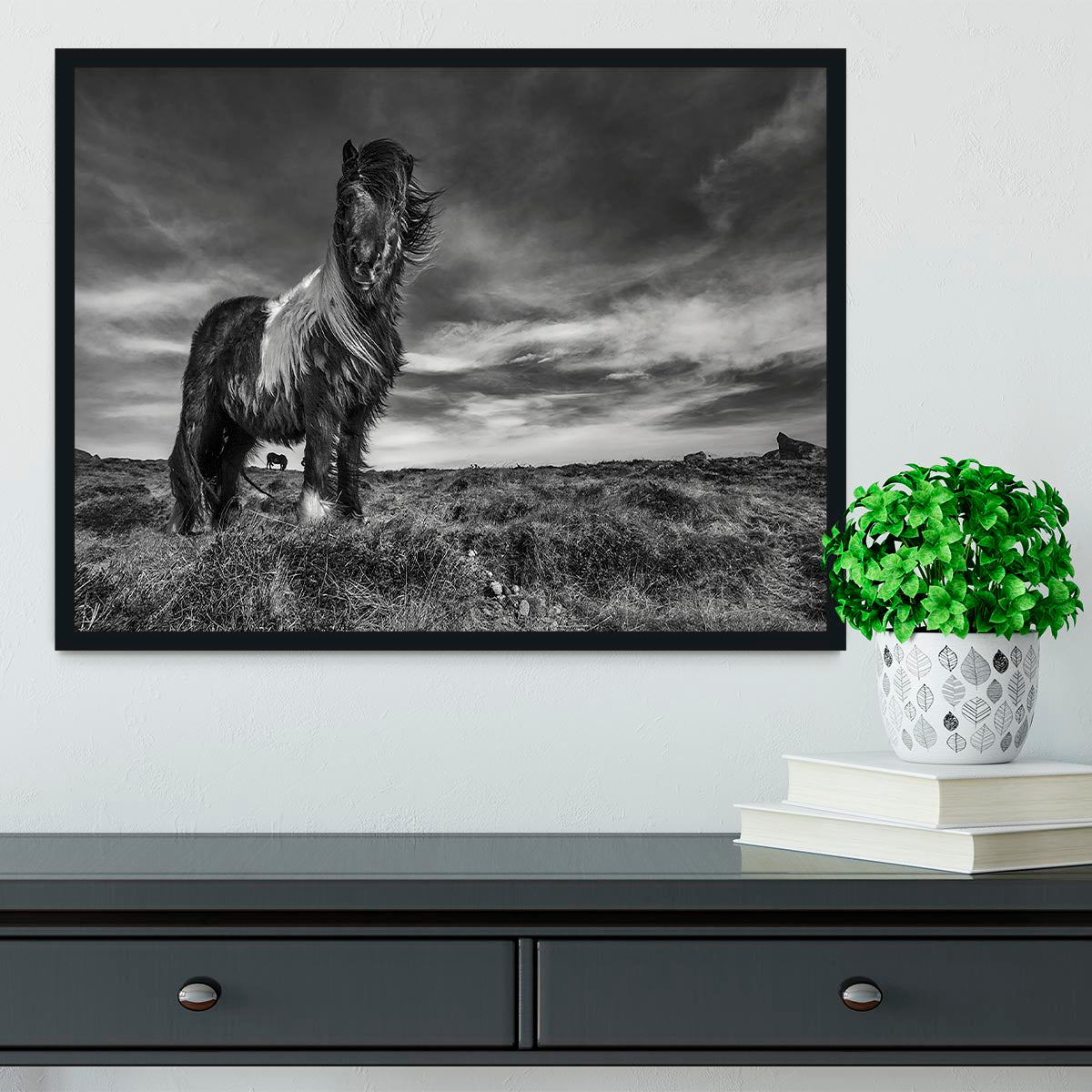 Horse Standing Framed Print - Canvas Art Rocks - 2