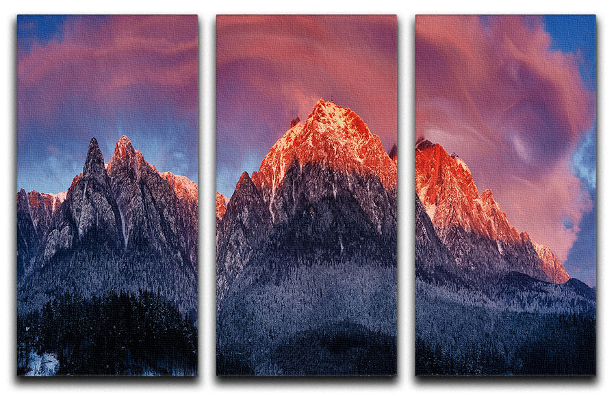 Bucegi Mountains 3 Split Panel Canvas Print - Canvas Art Rocks - 1