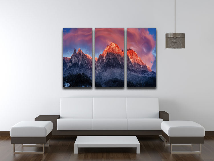Bucegi Mountains 3 Split Panel Canvas Print - Canvas Art Rocks - 3