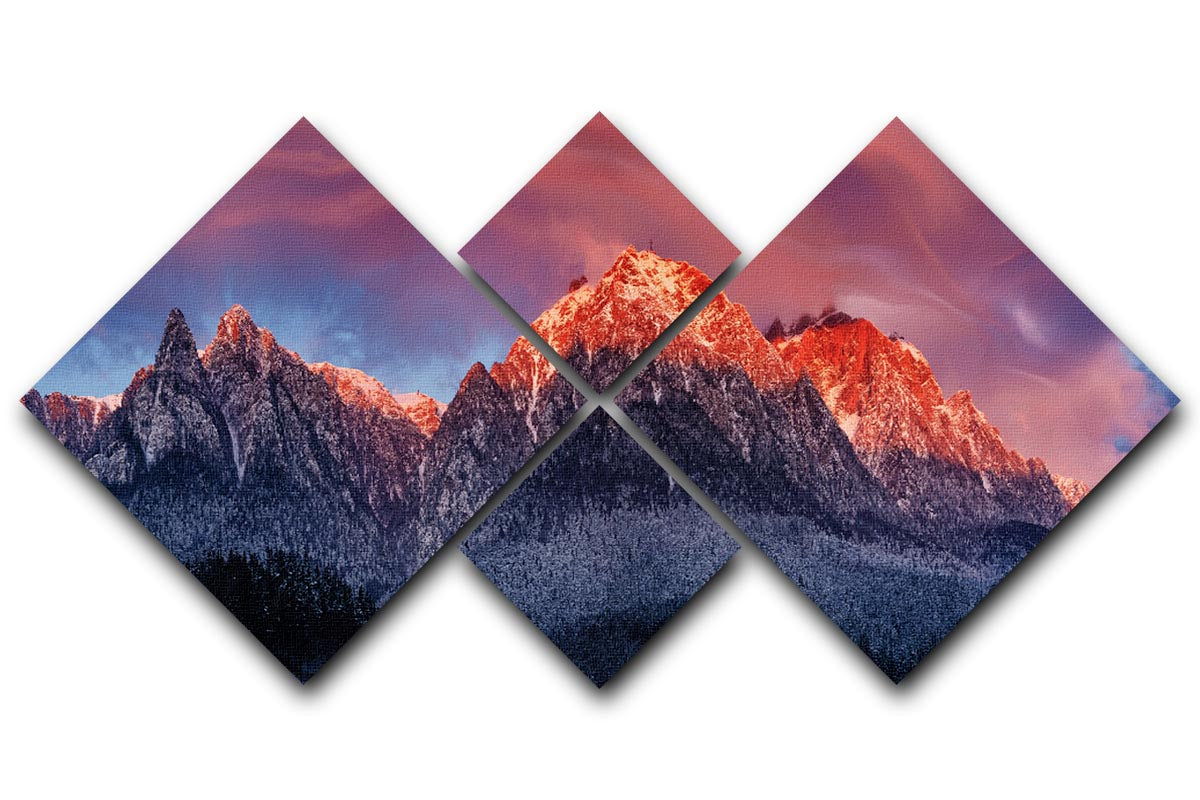 Bucegi Mountains 4 Square Multi Panel Canvas - Canvas Art Rocks - 1