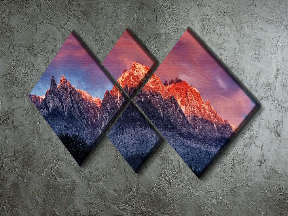 Bucegi Mountains 4 Square Multi Panel Canvas - Canvas Art Rocks - 2