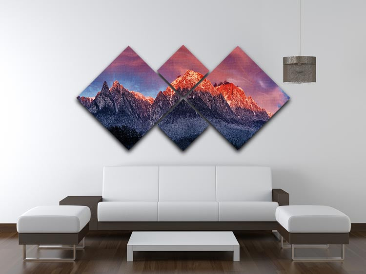 Bucegi Mountains 4 Square Multi Panel Canvas - Canvas Art Rocks - 3