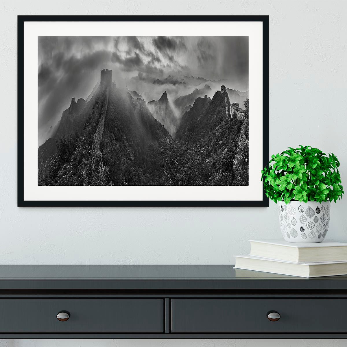 Misty Morning At Great Wall Framed Print - Canvas Art Rocks - 1