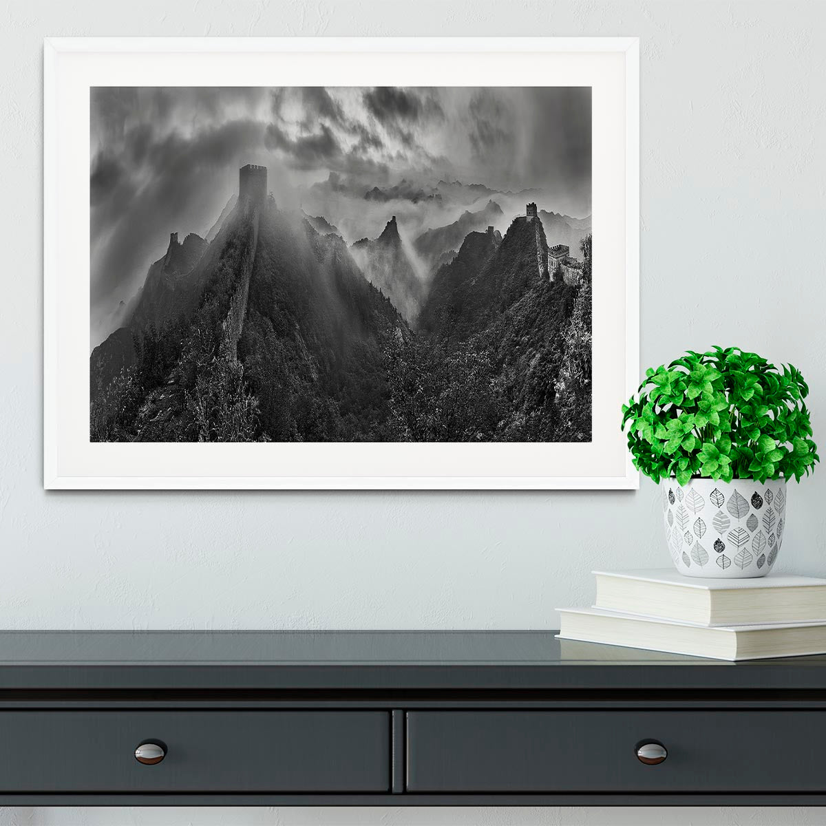 Misty Morning At Great Wall Framed Print - Canvas Art Rocks - 5