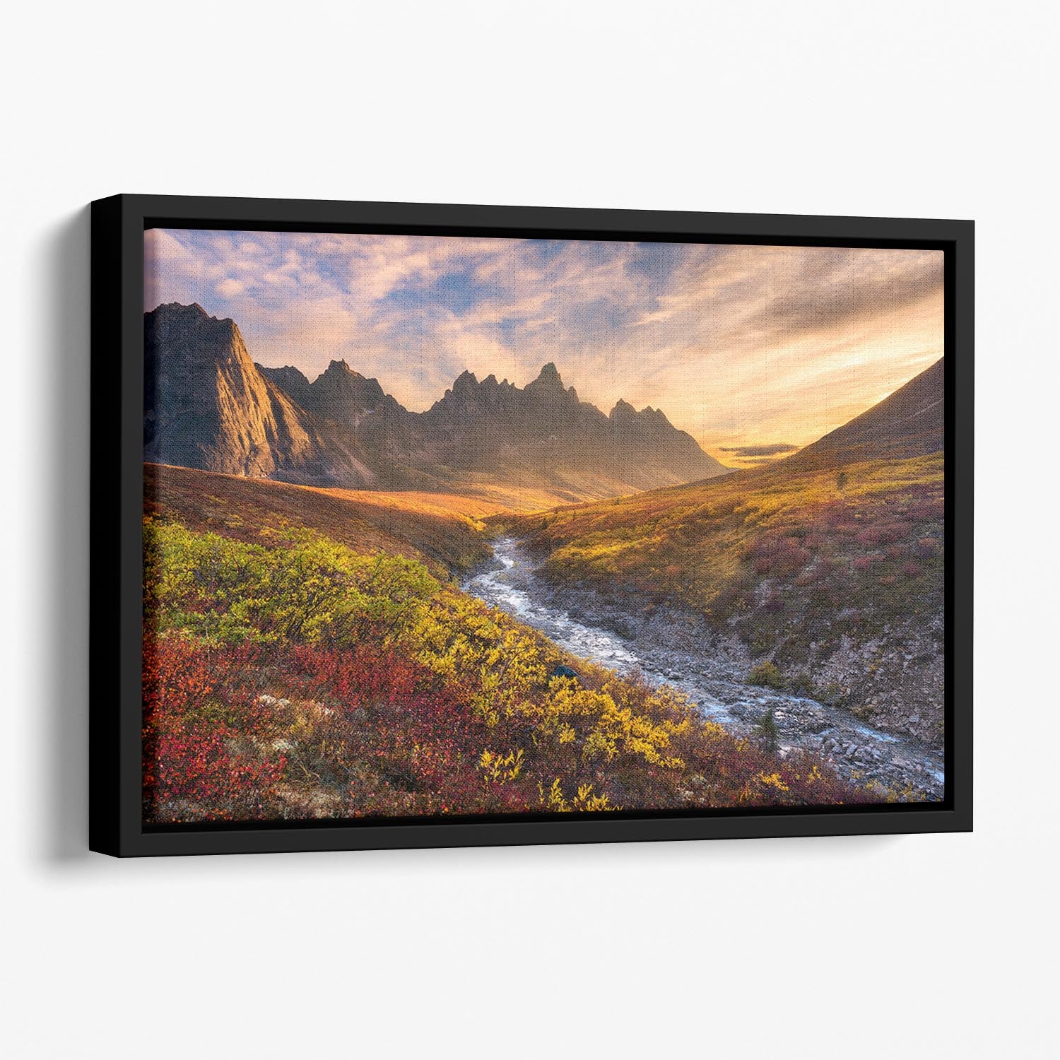 Mountain Paradise Floating Framed Canvas - Canvas Art Rocks - 1