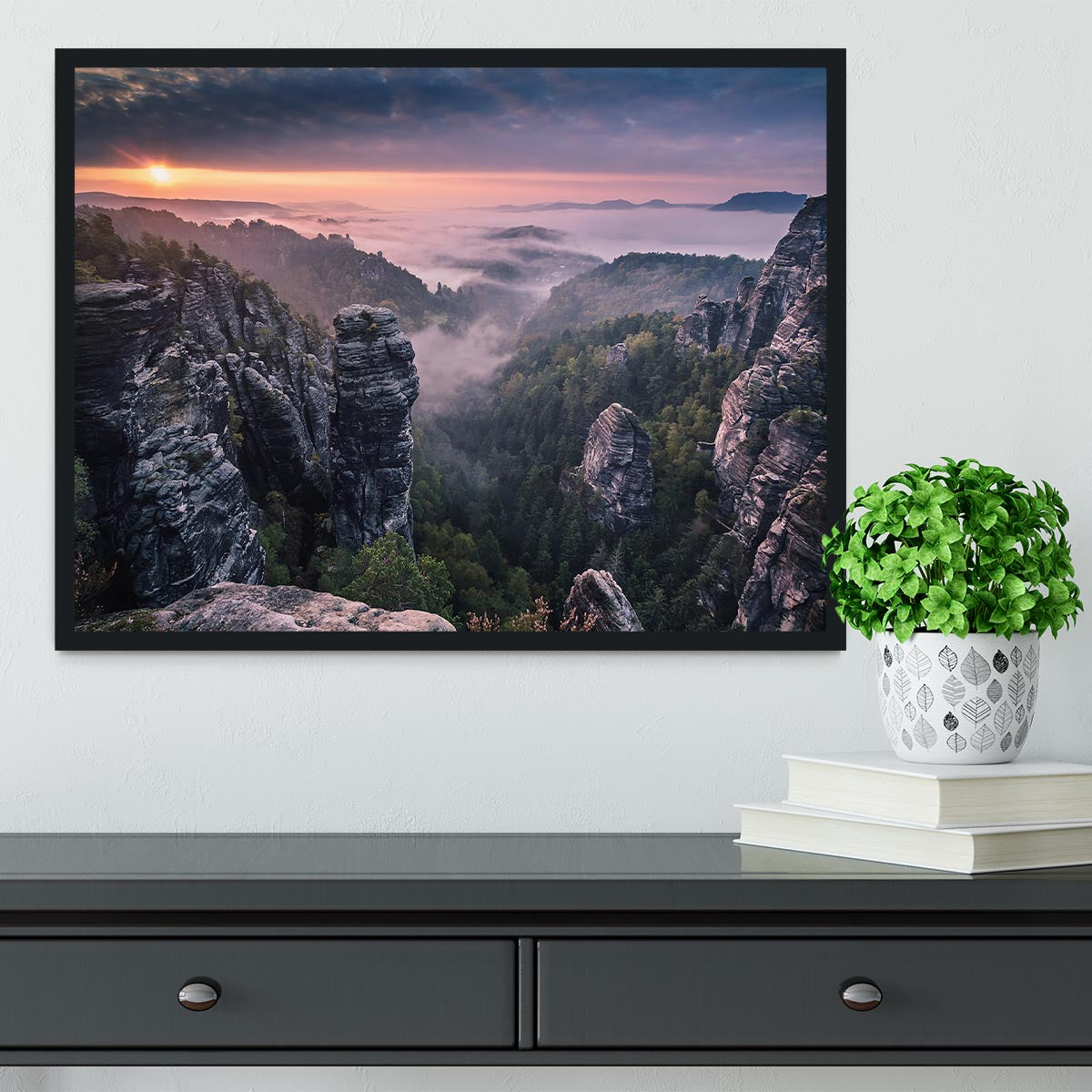 Sunrise On The Rocks Framed Print - Canvas Art Rocks - 2