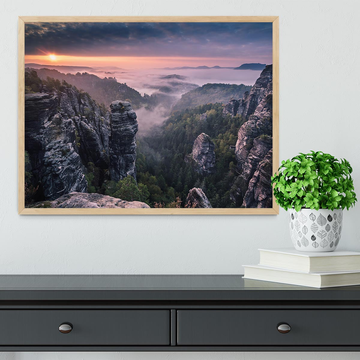 Sunrise On The Rocks Framed Print - Canvas Art Rocks - 4