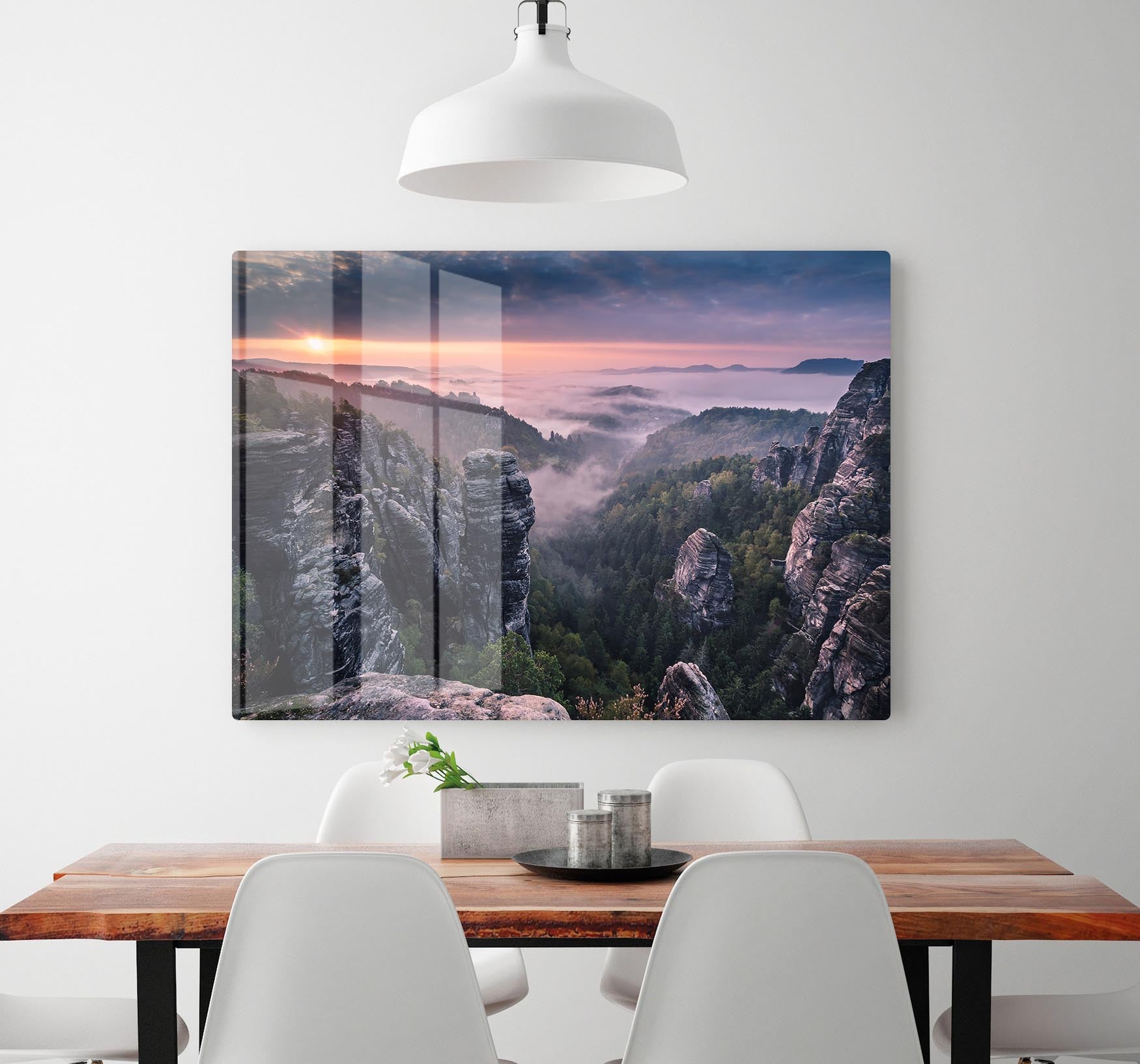 Sunrise On The Rocks HD Metal Print - Canvas Art Rocks - 2