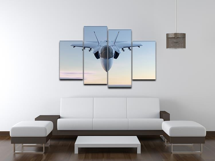3D Jet F-35 fighter 4 Split Panel Canvas  - Canvas Art Rocks - 3