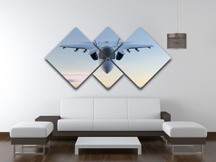3D Jet F-35 fighter 4 Square Multi Panel Canvas  - Canvas Art Rocks - 3