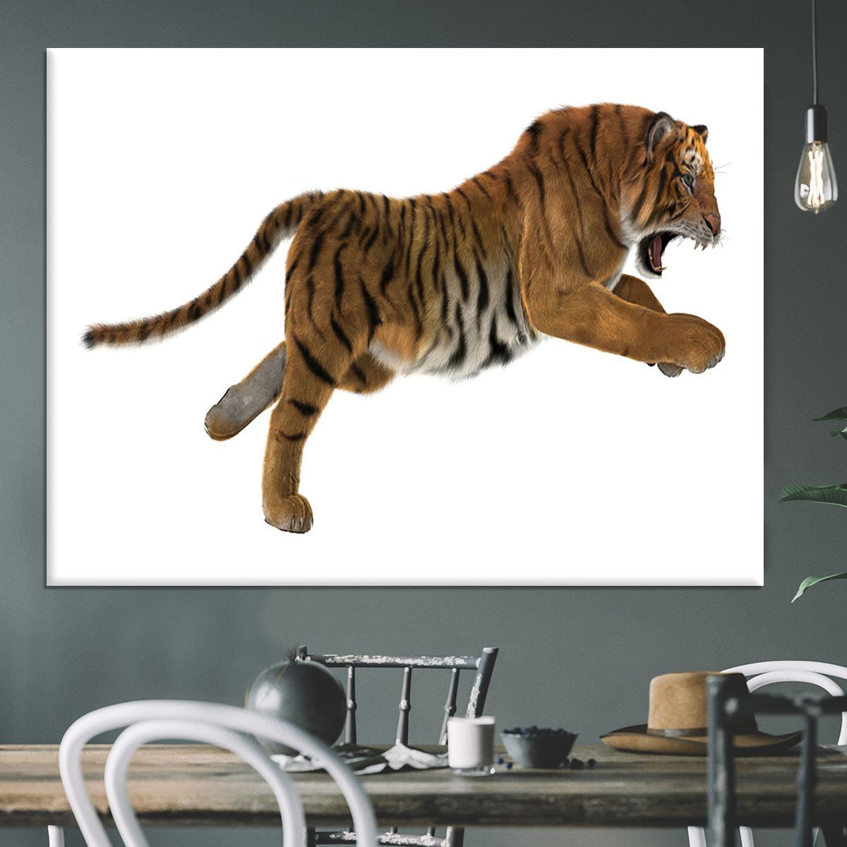 3D digital render of a hunting big cat Canvas Print or Poster