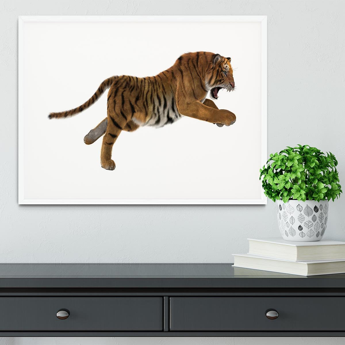 3D digital render of a hunting big cat Framed Print - Canvas Art Rocks - 5