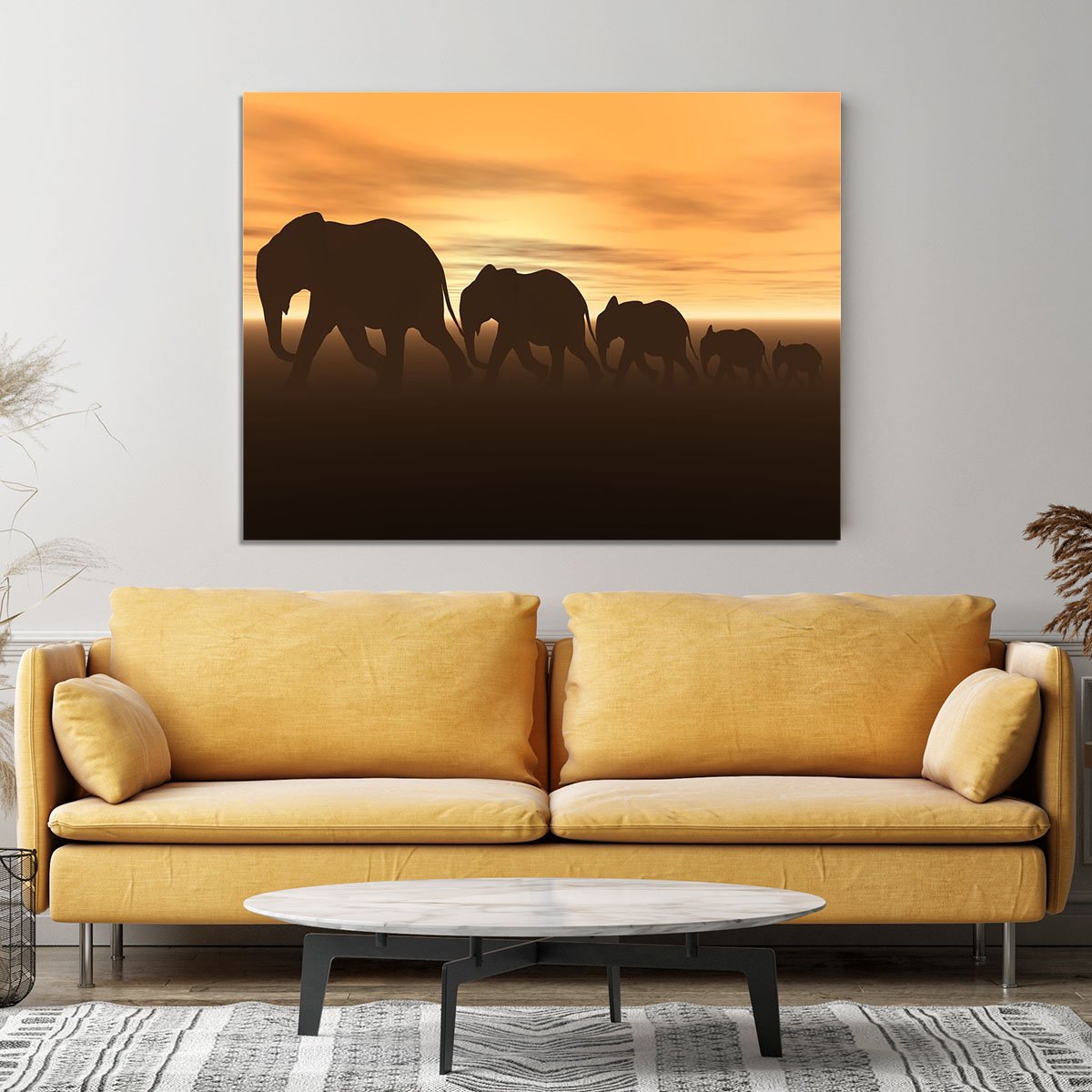 3D render of elephants Canvas Print or Poster