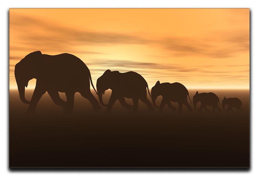 3D render of elephants Canvas Print or Poster - Canvas Art Rocks - 1