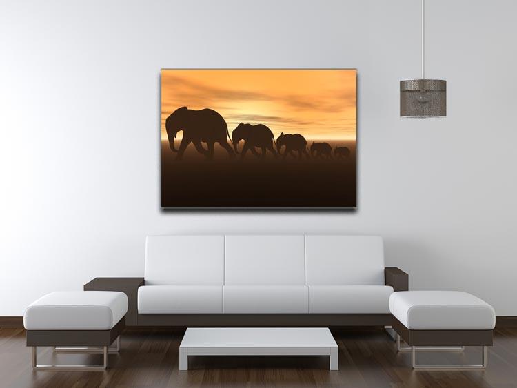 3D render of elephants Canvas Print or Poster - Canvas Art Rocks - 4