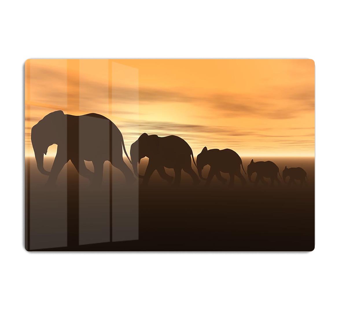 3D render of elephants HD Metal Print - Canvas Art Rocks - 1