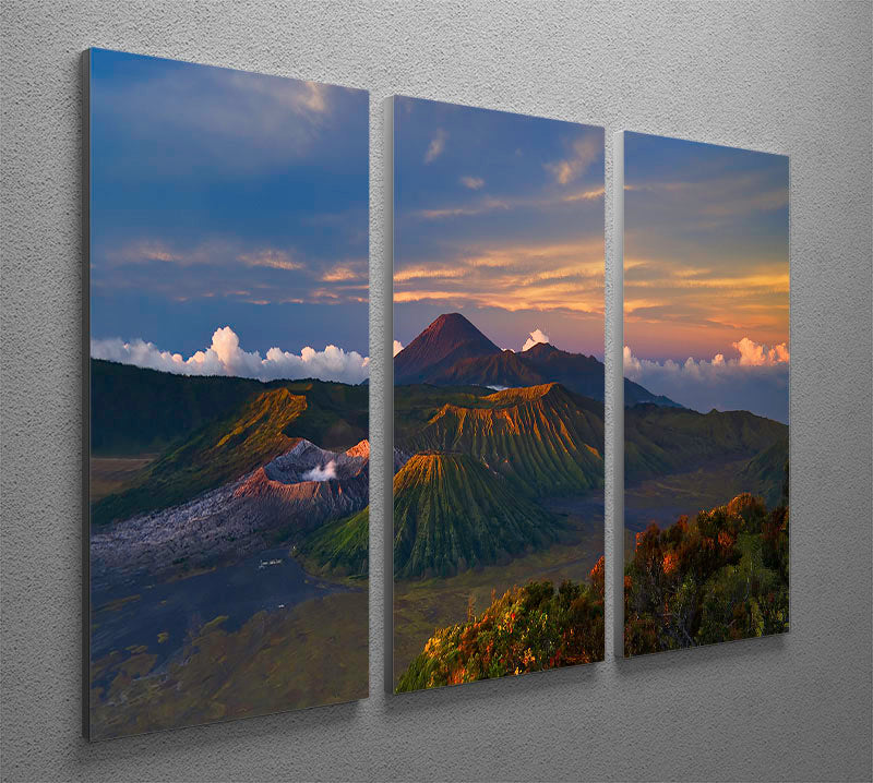 Volcano Dawn 3 Split Panel Canvas Print - Canvas Art Rocks - 2