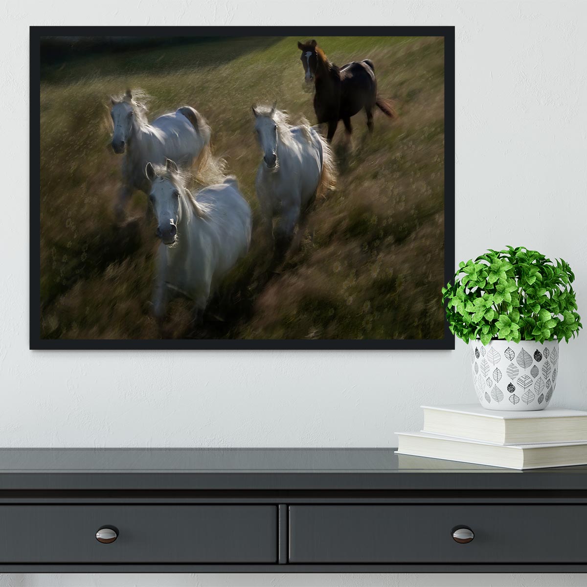 Horses Gallop in Framed Print - Canvas Art Rocks - 2