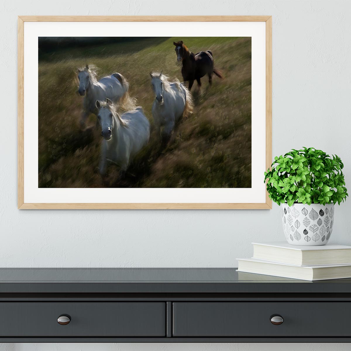 Horses Gallop in Framed Print - Canvas Art Rocks - 3